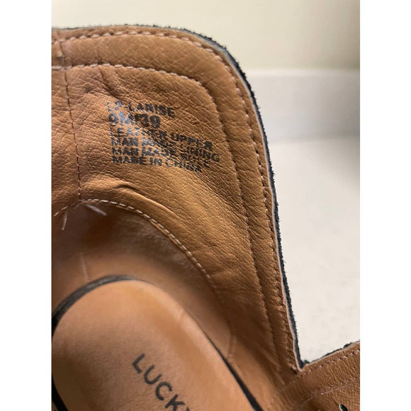 Lucky Brand Peep Toe Perforated Black Boot - Size 9 - Picture 11 of 11